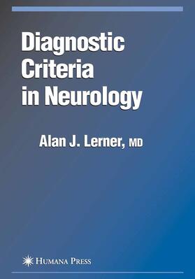 Lerner | Diagnostic Criteria in Neurology | E-Book | sack.de