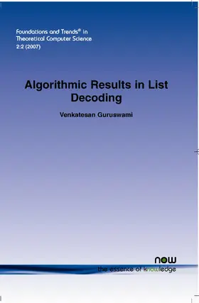  Algorithmic Results in List Decoding | Buch |  Sack Fachmedien