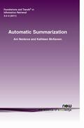 Nenkova / McKeown |  Automatic Summarization | Buch |  Sack Fachmedien