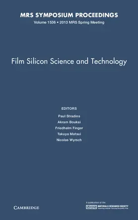 Stradins / Boukai / Finger |  Film Silicon Science and Technology | Buch |  Sack Fachmedien