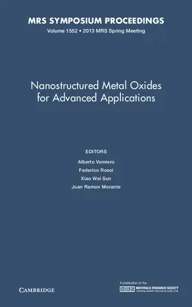 Vomiero / Rosei / Sun |  Nanostructured Metal Oxides for Advanced Applications: Volume 1552 | Buch |  Sack Fachmedien