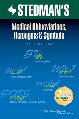 Stedman's |  Stedman's Medical Abbreviations, Acronyms & Symbols | Buch |  Sack Fachmedien