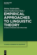 Stolterfoht / Featherston |  Empirical Approaches to Linguistic Theory | eBook | Sack Fachmedien