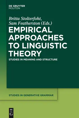 Stolterfoht / Featherston |  Empirical Approaches to Linguistic Theory | Buch |  Sack Fachmedien