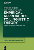 Stolterfoht / Featherston |  Empirical Approaches to Linguistic Theory | Buch |  Sack Fachmedien