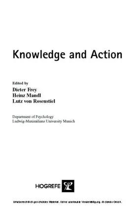 Frey / Mandl / Rosenstiel |  Knowledge and Action | eBook | Sack Fachmedien