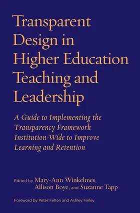 Winkelmes / Boye / Tapp |  Transparent Design in Higher Education Teaching and Leadership | Buch |  Sack Fachmedien