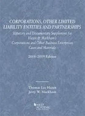  Corporations, Other Limited Liability Entities, Statutory and Documentary Supplement, 2018-2019 | Buch |  Sack Fachmedien