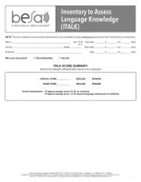 Pena / Gutierrez-Clellen / Iglesias |  Inventory to Assess Language Knowledge (Italk) | Buch |  Sack Fachmedien