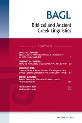 Porter / O'Donnell |  Biblical and Ancient Greek Linguistics, Volume 1 | eBook | Sack Fachmedien