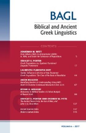 Porter / O’Donnell | Biblical and Ancient Greek Linguistics, Volume 6 | E-Book | sack.de