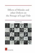 Zogg |  Effects of Mistake and Other Defects on the Passage of Legal Title | Buch |  Sack Fachmedien