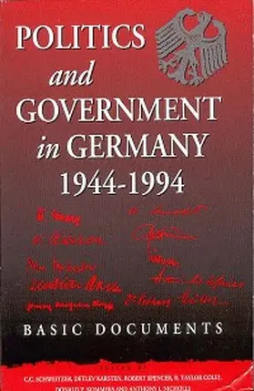 Schweitzer / Karsten / Spencer |  Politics and Government in Germany, 1944-1994 | eBook | Sack Fachmedien