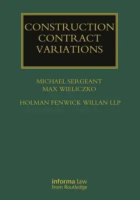 Sergeant / Wieliczko |  Construction Contract Variations | Buch |  Sack Fachmedien