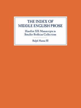 Hanna | The Index of Middle English Prose, Handlist XII | Buch | 978-1-84384-147-0 | sack.de