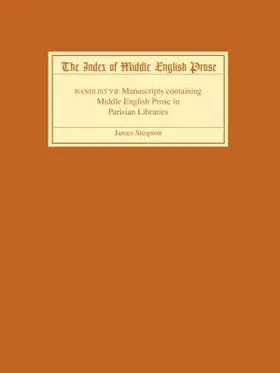 Simpson |  The Index of Middle English Prose, Handlist VII | Buch |  Sack Fachmedien