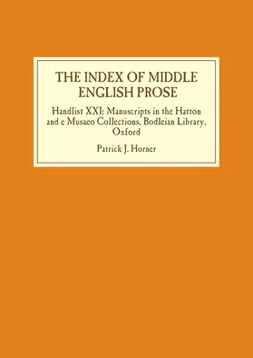 Horner |  The Index of Middle English Prose | Buch |  Sack Fachmedien