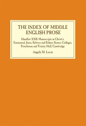 Lucas |  The Index of Middle English Prose | Buch |  Sack Fachmedien