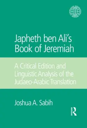 Sabih |  Japheth ben Ali's Book of Jeremiah | Buch |  Sack Fachmedien