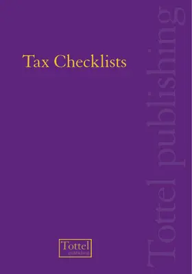 Laing |  Tax Checklists | Loseblattwerk |  Sack Fachmedien