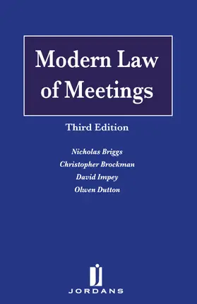 Briggs / Brockman / Dutton |  Modern Law of Meetings | Buch |  Sack Fachmedien