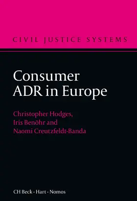 Hodges / Benoehr / Creutzfeldt-Banda |  Consumer ADR in Europe | Buch |  Sack Fachmedien