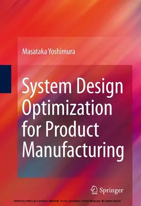Yoshimura |  System Design Optimization for Product Manufacturing | eBook | Sack Fachmedien