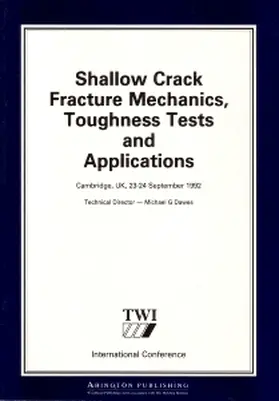 Cho |  Shallow Crack Fracture Mechanics Toughness Tests and Applications | Buch |  Sack Fachmedien