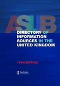 Europa Publications |  Aslib Directory of Information Sources in the United Kingdom | Buch |  Sack Fachmedien