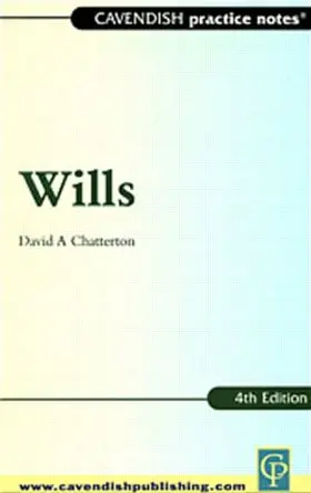 Chatterton |  Practice Notes on Wills | Buch |  Sack Fachmedien