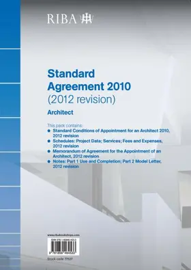 Riba |  RIBA Standard Agreement 2010 (2012 Revision): Architect | Buch |  Sack Fachmedien