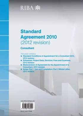 Riba |  RIBA Standard Agreement 2010 (2012 Revision): Consultant | Buch |  Sack Fachmedien