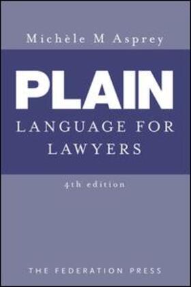 Asprey | Plain Language for Lawyers | Buch | 978-1-86287-775-7 | sack.de