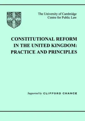 Beatson |  Constitutional Reform in the UK | Buch |  Sack Fachmedien