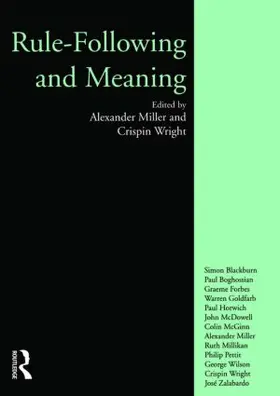 Miller / Wright |  Rule-following and Meaning | Buch |  Sack Fachmedien
