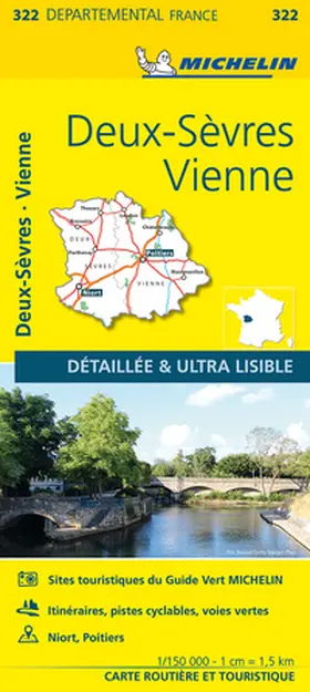 MICHELIN |  Deux-Sevres, Vienne - Michelin Local Map 322 | Sonstiges |  Sack Fachmedien