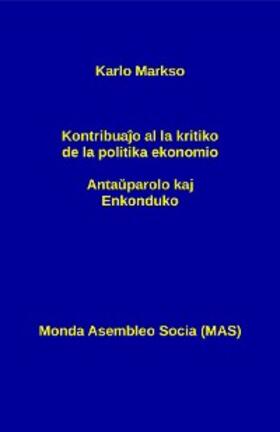 Markso |  Kontribuajo al la kritiko de la politika ekonomio | eBook | Sack Fachmedien