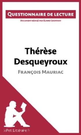 Choffray |  Thérèse Desqueyroux de François Mauriac | eBook | Sack Fachmedien