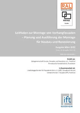 Gütegemeinschaft Fenster, Fassaden und Haustüren e.V. | Leitfaden zur Montage von Vorhangfassaden | Buch | 978-3-00-071208-1 | sack.de