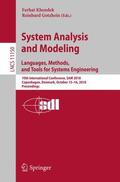 Gotzhein / Khendek |  System Analysis and Modeling. Languages, Methods, and Tools for Systems Engineering | Buch |  Sack Fachmedien