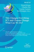 Kreps / Kimppa / Ess |  This Changes Everything ¿ ICT and Climate Change: What Can We Do? | Buch |  Sack Fachmedien
