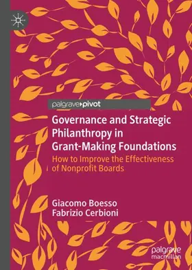 Cerbioni / Boesso |  Governance and Strategic Philanthropy in Grant-Making Foundations | Buch |  Sack Fachmedien