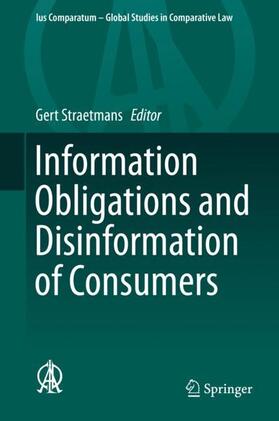 Straetmans | Information Obligations and Disinformation of Consumers | Buch | 978-3-030-18053-9 | sack.de