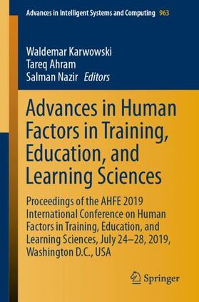 Karwowski / Nazir / Ahram |  Advances in Human Factors in Training, Education, and Learning Sciences | Buch |  Sack Fachmedien