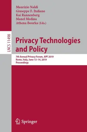 Naldi / Italiano / Bourka |  Privacy Technologies and Policy | Buch |  Sack Fachmedien