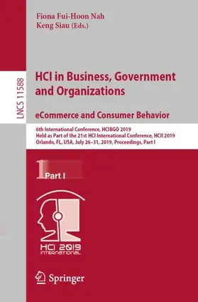 Siau / Nah | HCI in Business, Government and Organizations. eCommerce and Consumer Behavior | Buch | 978-3-030-22334-2 | sack.de