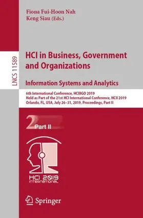 Siau / Nah |  HCI in Business, Government and Organizations. Information Systems and Analytics | Buch |  Sack Fachmedien