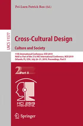 Rau |  Cross-Cultural Design. Culture and Society | eBook | Sack Fachmedien