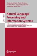 Métais / Meziane / Saraee |  Natural Language Processing and Information Systems | Buch |  Sack Fachmedien