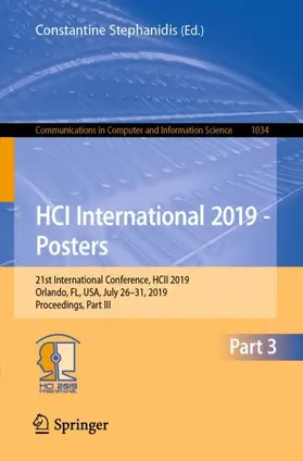 Stephanidis |  HCI International 2019 - Posters | Buch |  Sack Fachmedien